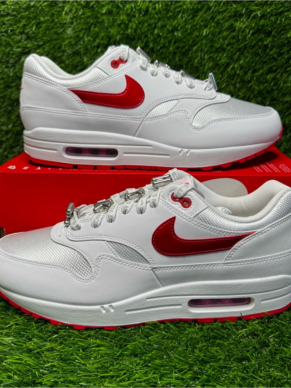 Size 11.5 - Mens Nike Air Max 1 PRM Valentine’s Day White Sneakers - HV2303-100